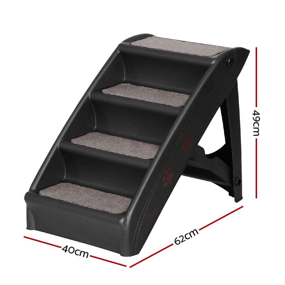 i.Pet Pet Care > Dog Supplies > Dog Steps & Ramps i.Pet Dog Ramp Steps For Bed Sofa Car Pet Stairs Ladder Portable Foldable Black