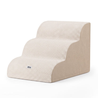 i.Pet Pet Care > Dog Supplies > Dog Steps & Ramps i.Pet Dog Ramp Washable Cover Stairs for Bed Sofa Foam Step Ladder 3 Tier Beige