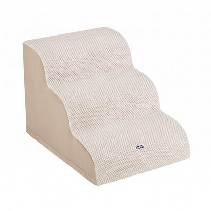 i.Pet Pet Care > Dog Supplies > Dog Steps & Ramps i.Pet Dog Ramp Washable Cover Stairs for Bed Sofa Foam Step Ladder 3 Tier Beige