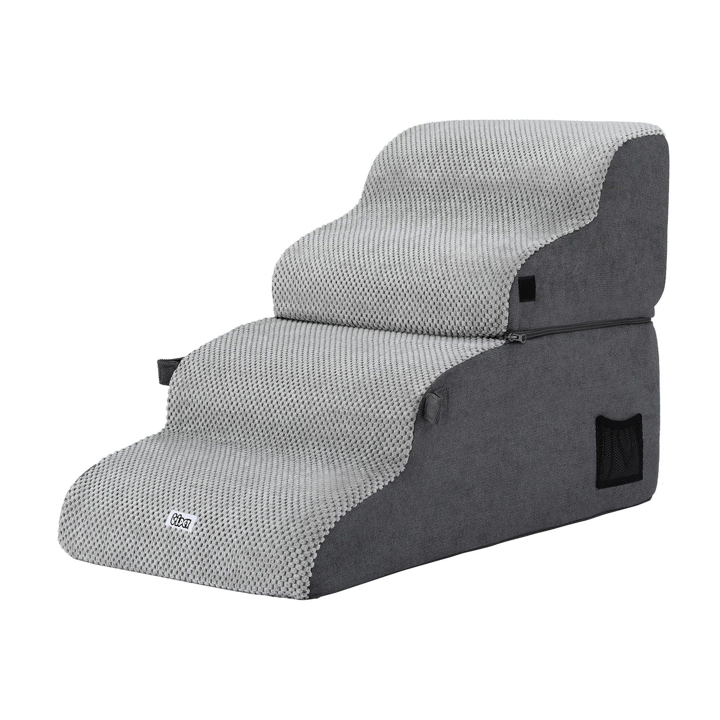 i.Pet Pet Care > Dog Supplies > Dog Steps & Ramps i.Pet Dog Stairs and Bed 2-in-1 Sofa Car Foam Non-Slip Washable Pet Stairs Indoor Grey