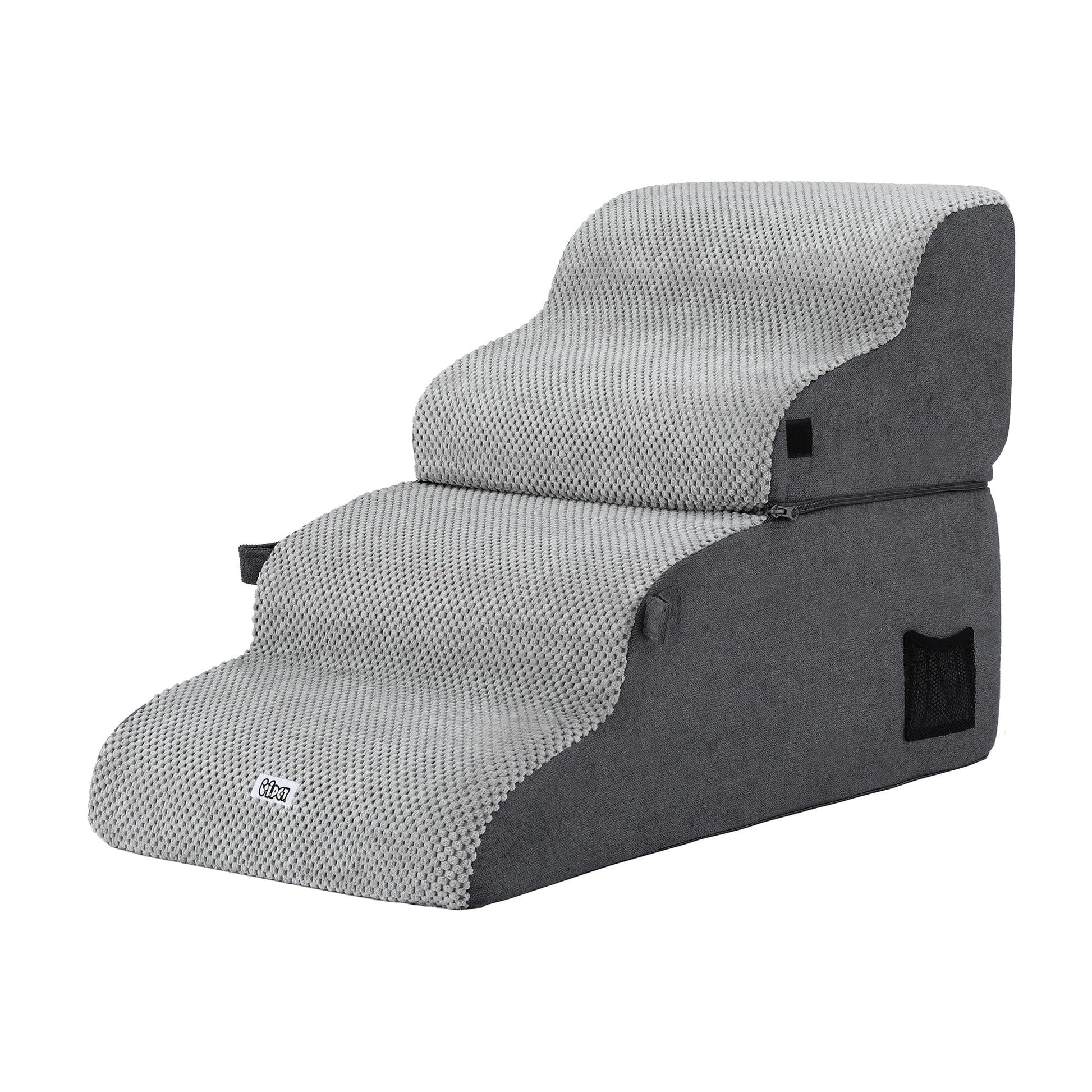 i.Pet Pet Care > Dog Supplies > Dog Steps & Ramps i.Pet Dog Stairs and Bed 2-in-1 Sofa Car Foam Non-Slip Washable Pet Stairs Indoor Grey