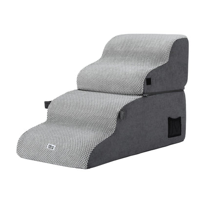 i.Pet Pet Care > Dog Supplies > Dog Steps & Ramps i.Pet Dog Stairs and Bed 2-in-1 Sofa Car Foam Non-Slip Washable Pet Stairs Indoor Grey