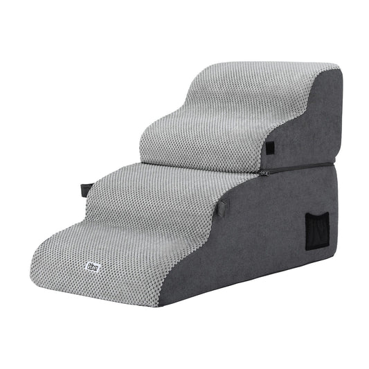 i.Pet Pet Care > Dog Supplies > Dog Steps & Ramps i.Pet Dog Stairs and Bed 2-in-1 Sofa Car Foam Non-Slip Washable Pet Stairs Indoor Grey