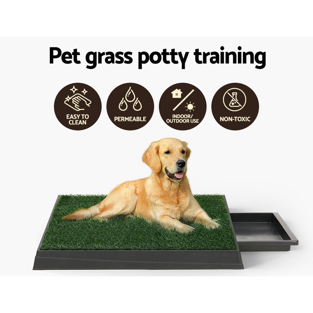 i.Pet Pet Care > Dog Supplies > Dog Training Aids i.Pet Pet Training Pad Dog Potty Toilet Large Portable With Tray Grass 2 Mats
