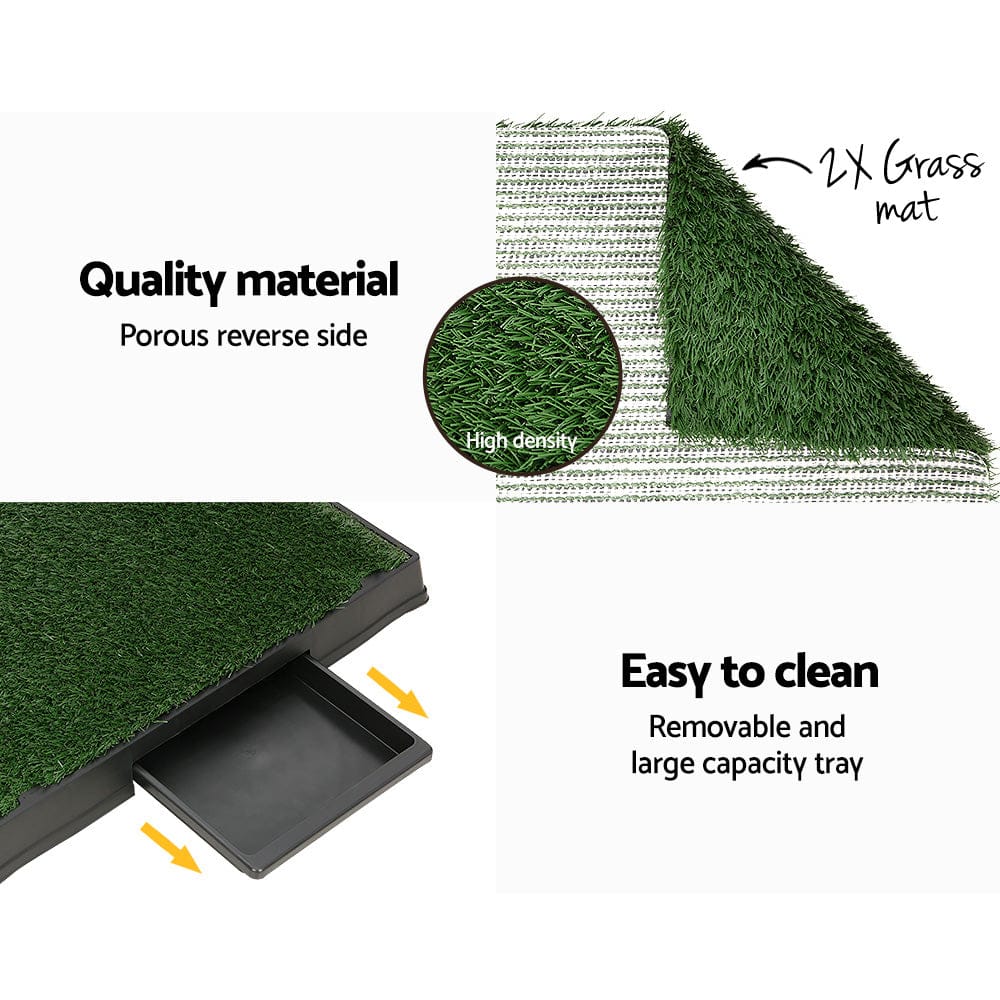 i.Pet Pet Care > Dog Supplies > Dog Training Aids i.Pet Pet Training Pad Dog Potty Toilet Large Portable With Tray Grass 2 Mats