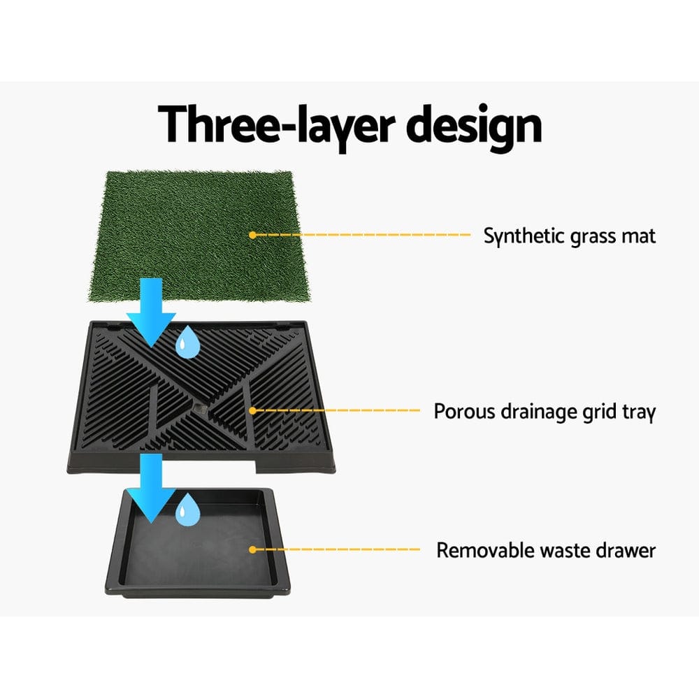 i.Pet Pet Care > Dog Supplies > Dog Training Aids i.Pet Pet Training Pad Dog Potty Toilet Large Portable With Tray Grass 2 Mats