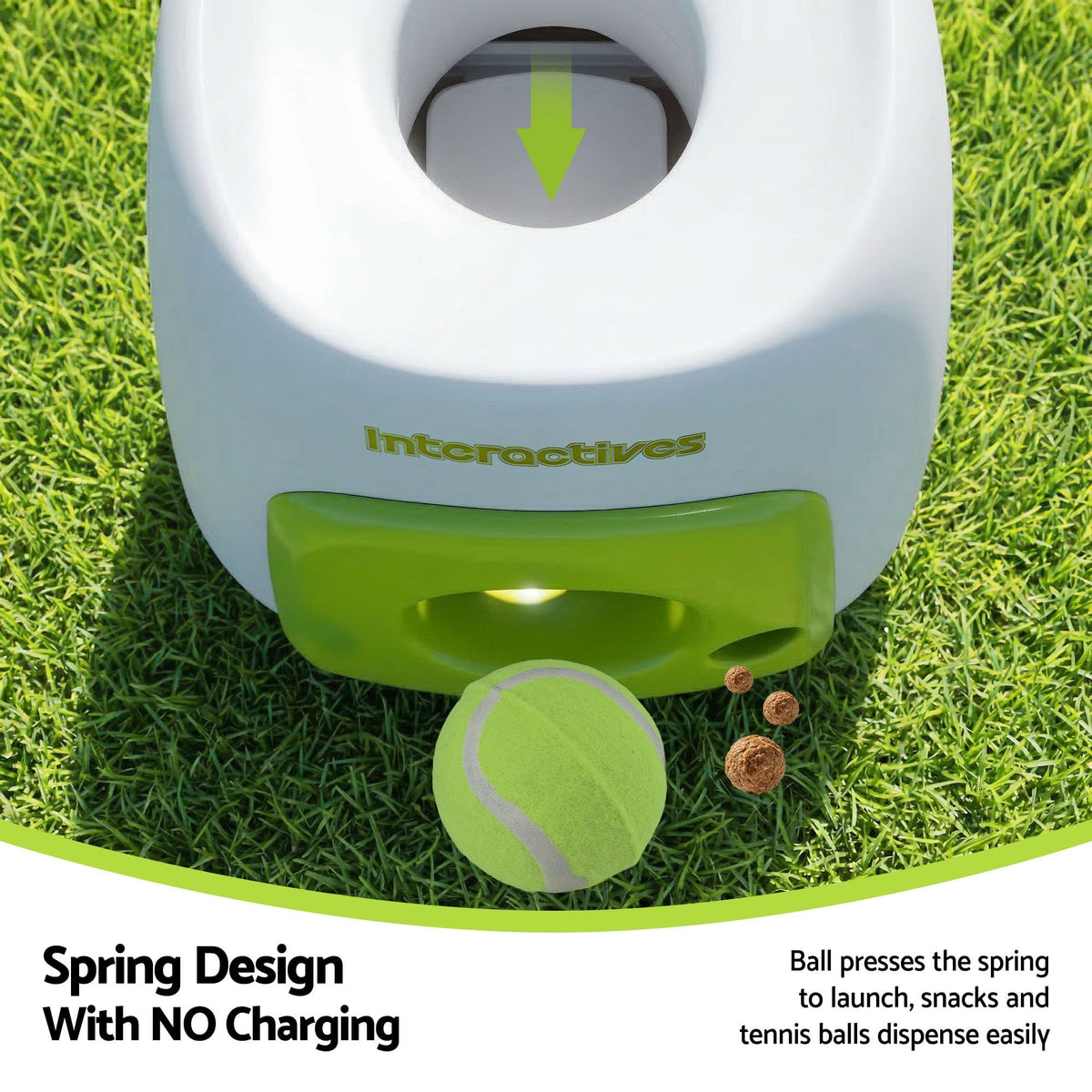 i.Pet Pet Care > Toys > Dog Toys i.Pet 2-in-1 Dog Ball Launcher & Treat Dispenser with 2 Balls Green