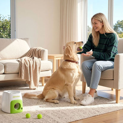 i.Pet Pet Care > Toys > Dog Toys i.Pet 2-in-1 Dog Ball Launcher & Treat Dispenser with 2 Balls Green