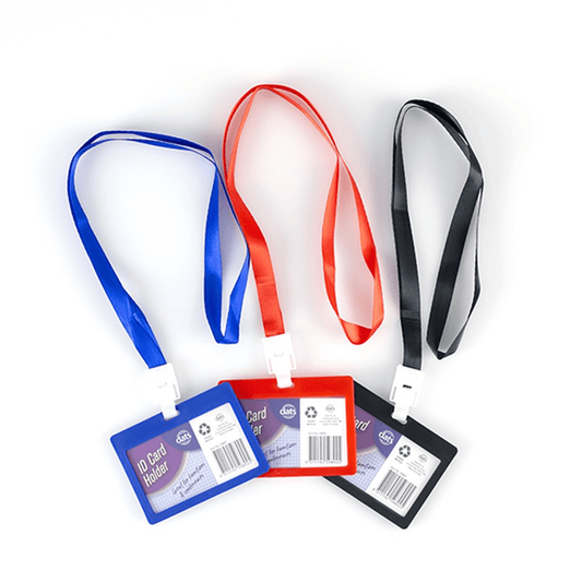 ID Lanyards 1x Card Holder ID Hard Case Horizontal with Lanyard Work Badge Lock