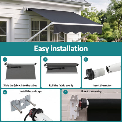 Instahut Home & Garden > Shading > Awnings Instahut Pivot Arm Awning Motor Replacement Kit With Remote Control