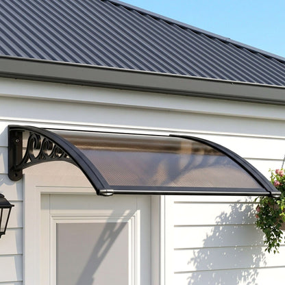Instahut Home & Garden > Shading > Awnings Instahut Window Awning Drainage 0.6mx0.6m Outdoor Brown