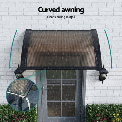 Instahut Home & Garden > Shading > Awnings Instahut Window Awning Drainage 0.6mx0.6m Outdoor Brown