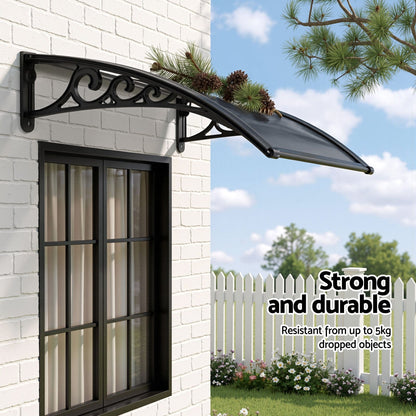 Instahut Home & Garden > Shading > Awnings Instahut Window Awning Drainage 0.6mx0.6m Outdoor Grey