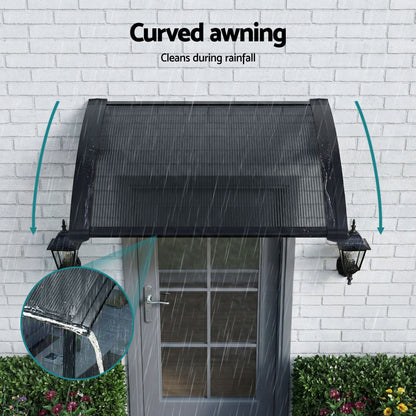 Instahut Home & Garden > Shading > Awnings Instahut Window Awning Drainage 0.6mx0.6m Outdoor Grey