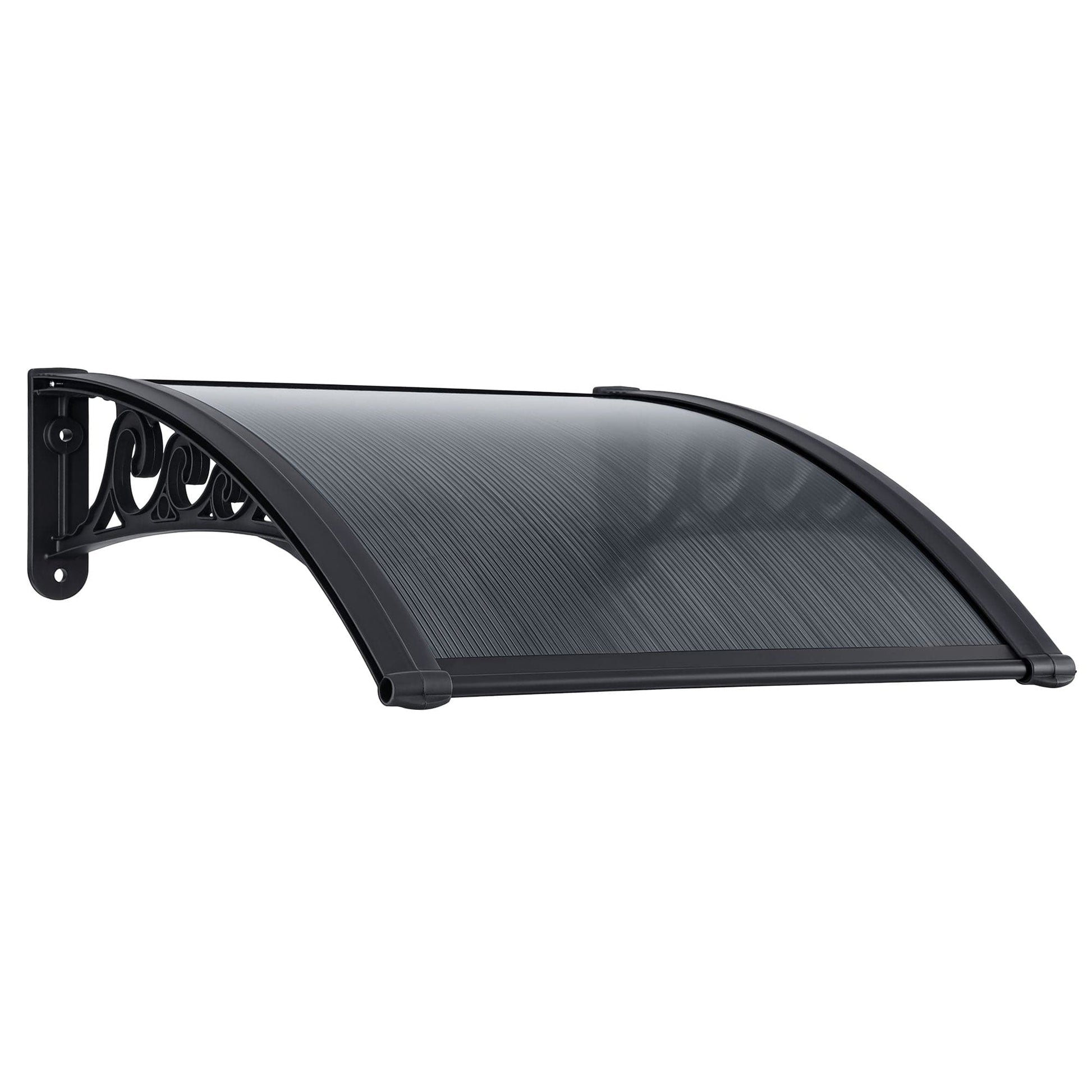 Instahut Home & Garden > Shading > Awnings Instahut Window Awning Drainage 0.6mx0.6m Outdoor Grey