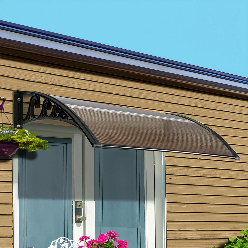 Instahut Home & Garden > Shading > Awnings Instahut Window Door Awning 0.8mx1m Brown