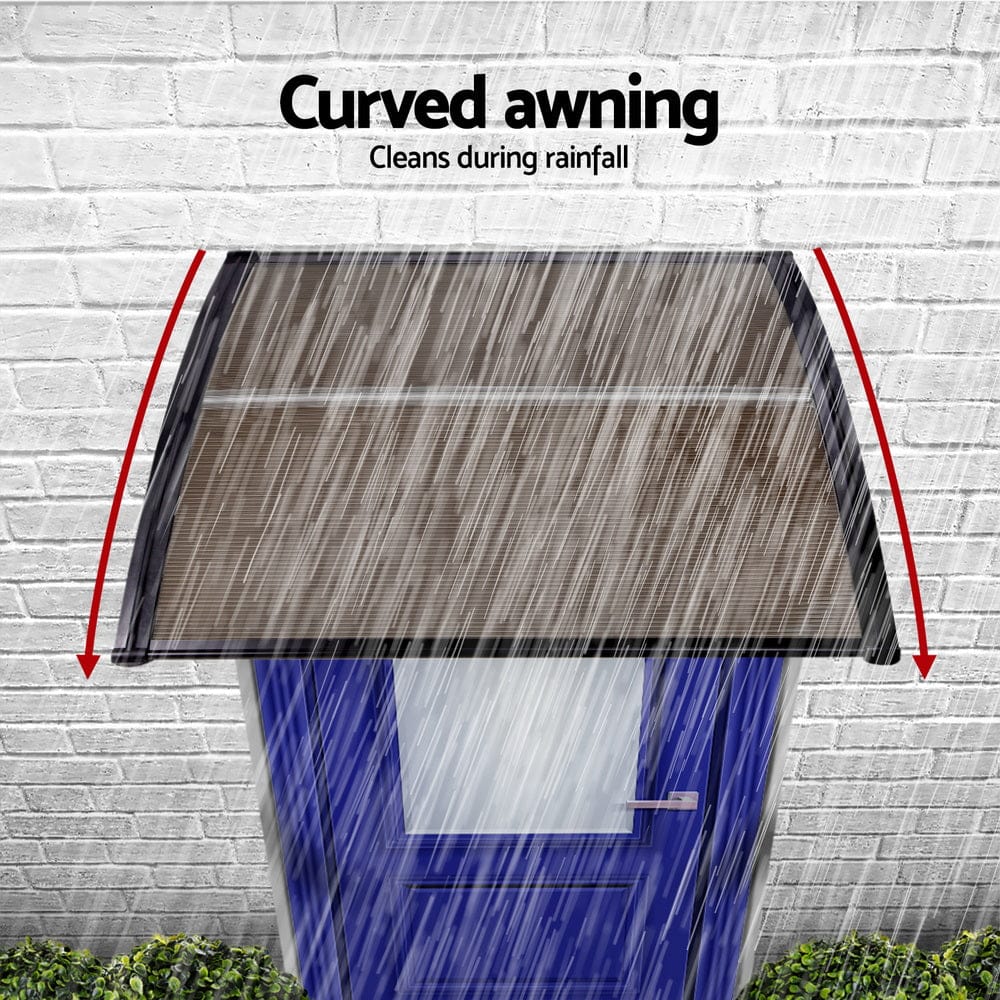Instahut Home & Garden > Shading > Awnings Instahut Window Door Awning 0.8mx1m Brown