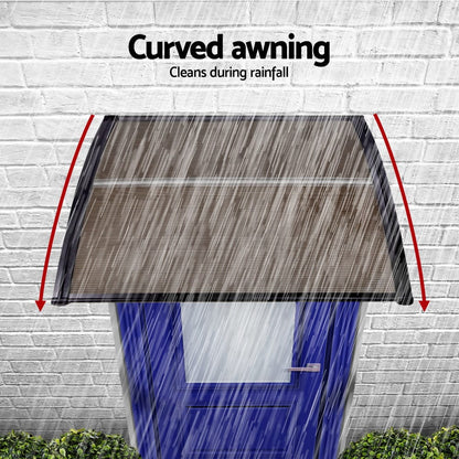 Instahut Home & Garden > Shading > Awnings Instahut Window Door Awning 0.8mx1m Brown