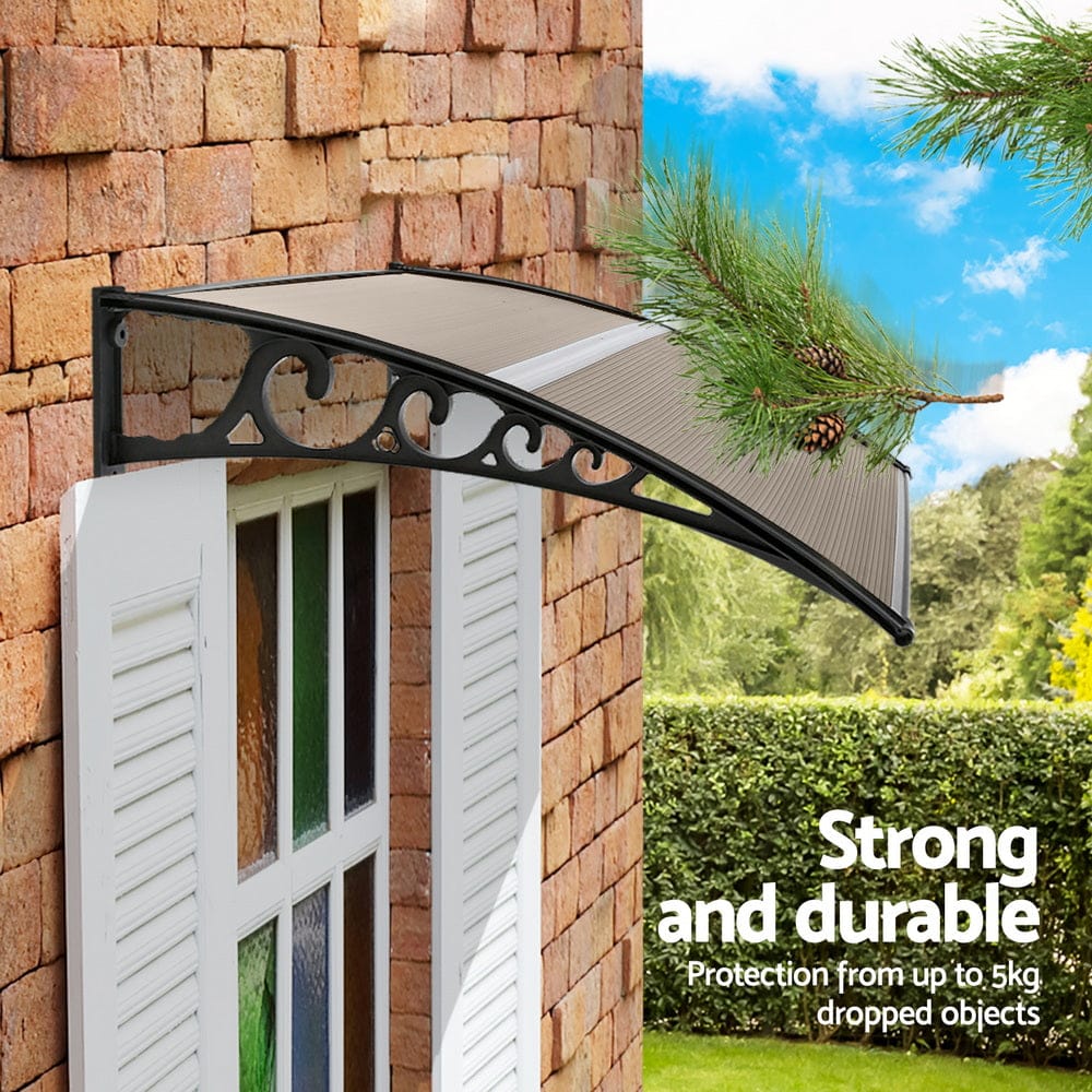 Instahut Home & Garden > Shading > Awnings Instahut Window Door Awning 0.8mx1m Brown