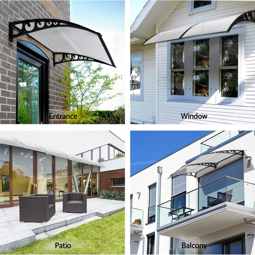 Instahut Home & Garden > Shading > Awnings Instahut Window Door Awning 0.8mx1m Transparent