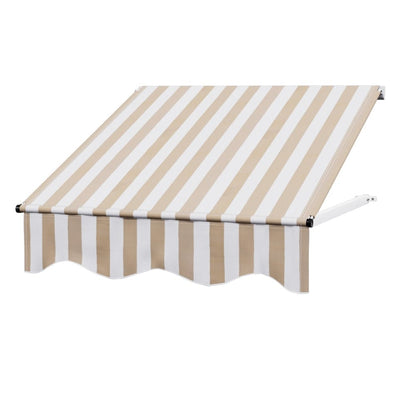 Instahut Home & Garden > Shading > Awnings Instahut Window Door Awning 1mx1m Beige White Polyester Fabric Aluminum Frame