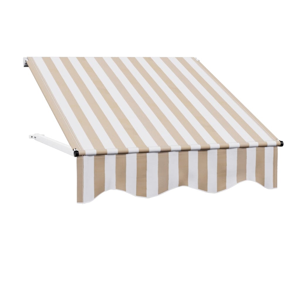 Instahut Home & Garden > Shading > Awnings Instahut Window Door Awning 1mx1m Beige White Polyester Fabric Aluminum Frame