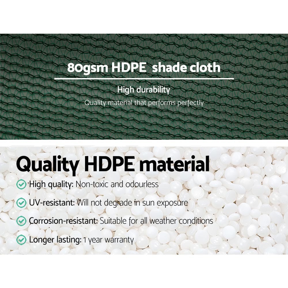 Instahut Home & Garden > Shading > Umbrellas & Sunshades Instahut 30% Shade Cloth 1.83x10m Shadecloth Wide Heavy Duty Green