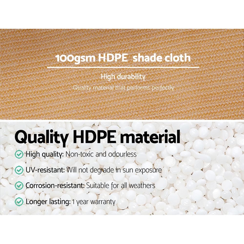 Instahut Home & Garden > Shading > Umbrellas & Sunshades Instahut 50% Shade Cloth 1.83x10m Shadecloth Sail Hevy Duty Beige