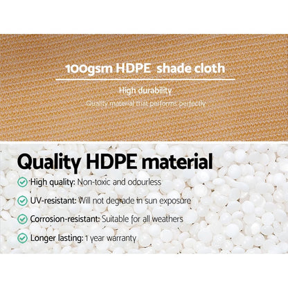 Instahut Home & Garden > Shading > Umbrellas & Sunshades Instahut 50% Shade Cloth 1.83x10m Shadecloth Sail Hevy Duty Beige