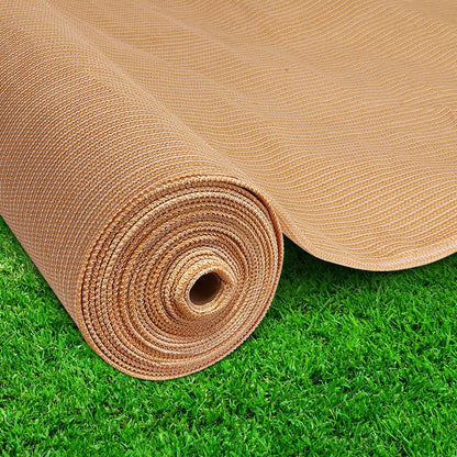 Instahut Home & Garden > Shading > Umbrellas & Sunshades Instahut 50% Shade Cloth 1.83x10m Shadecloth Sail Hevy Duty Beige