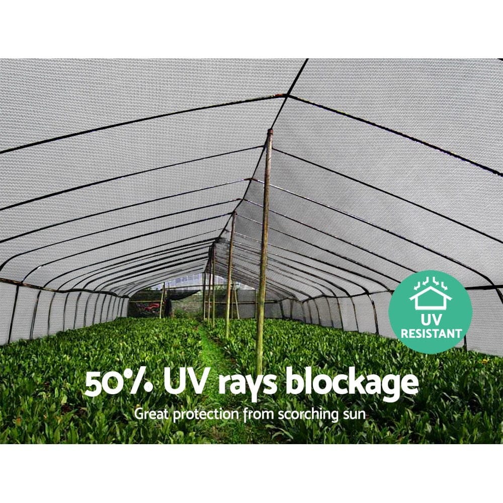 Instahut Home & Garden > Shading > Umbrellas & Sunshades Instahut 50% Shade Cloth 1.83x10m Shadecloth Wide Heavy Duty White