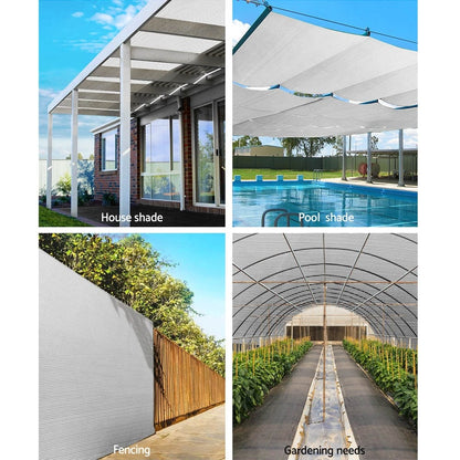 Instahut Home & Garden > Shading > Umbrellas & Sunshades Instahut 50% Shade Cloth 1.83x10m Shadecloth Wide Heavy Duty White