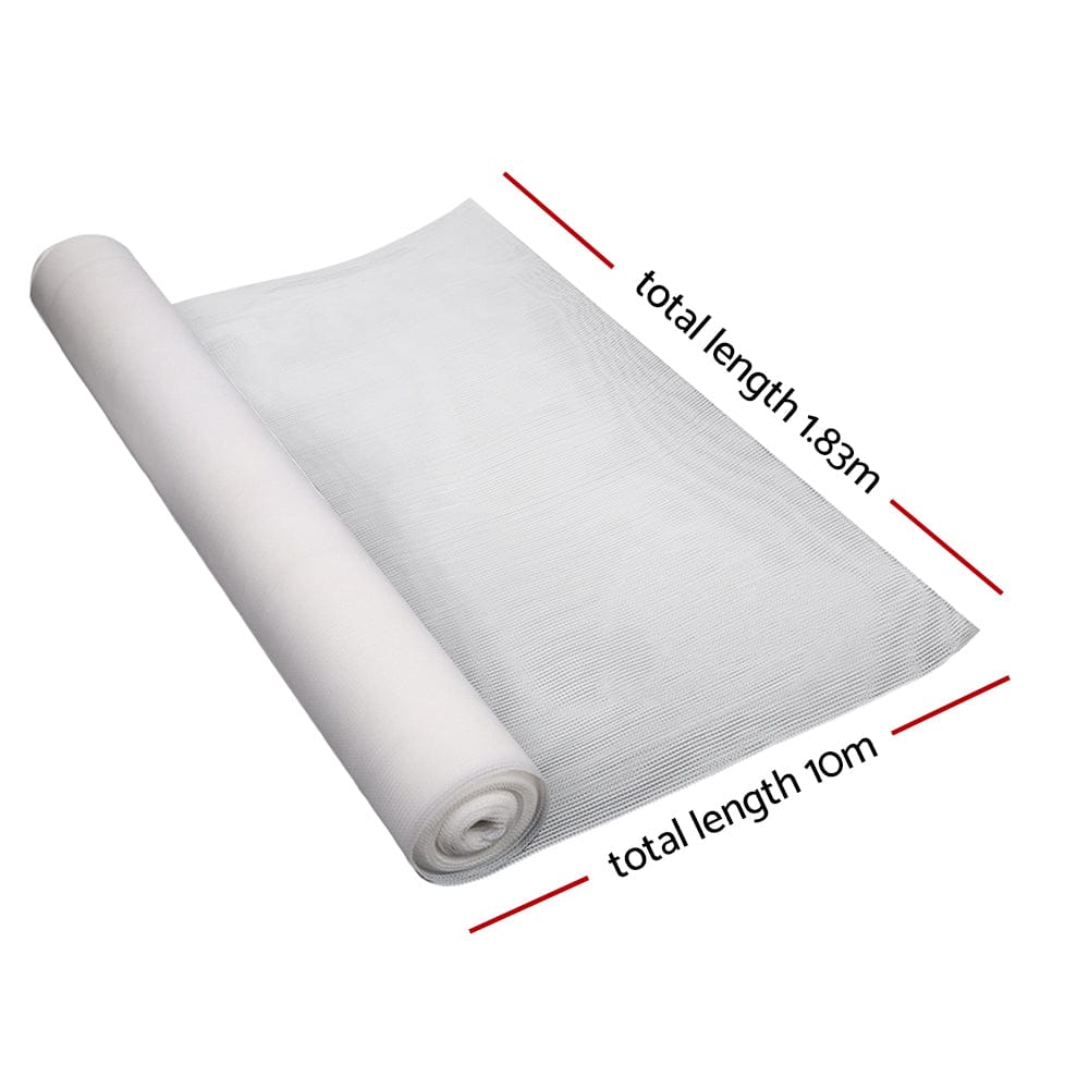 Instahut Home & Garden > Shading > Umbrellas & Sunshades Instahut 50% Shade Cloth 1.83x10m Shadecloth Wide Heavy Duty White