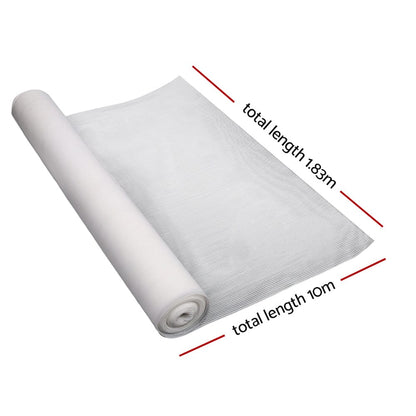 Instahut Home & Garden > Shading > Umbrellas & Sunshades Instahut 50% Shade Cloth 1.83x10m Shadecloth Wide Heavy Duty White