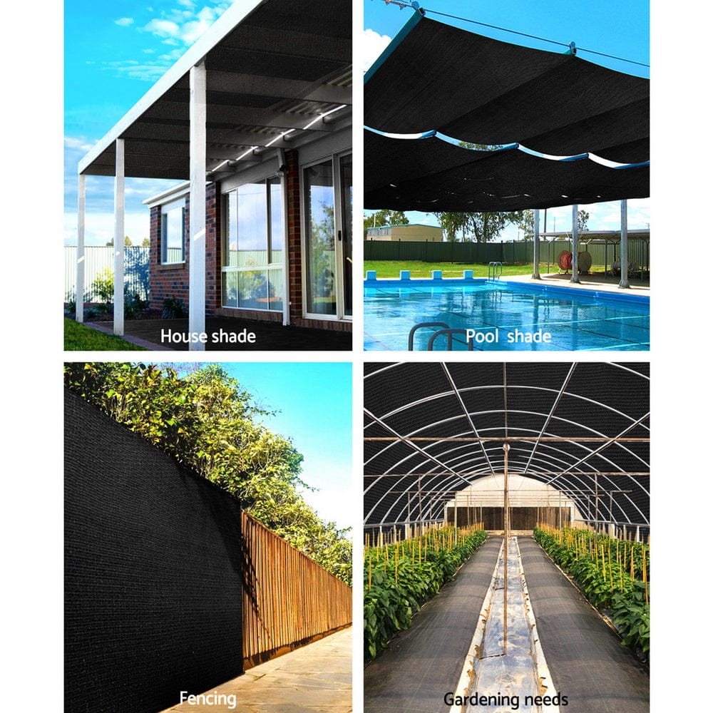 Instahut Home & Garden > Shading > Umbrellas & Sunshades Instahut 50% Shade Cloth 1.83x20m Shade Cloth Sail Heavy Duty Shadecloth Garden Mesh Roll BK