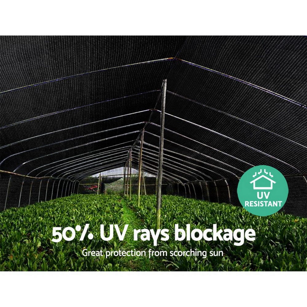 Instahut Home & Garden > Shading > Umbrellas & Sunshades Instahut 50% Shade Cloth 1.83x20m Shade Cloth Sail Heavy Duty Shadecloth Garden Mesh Roll BK