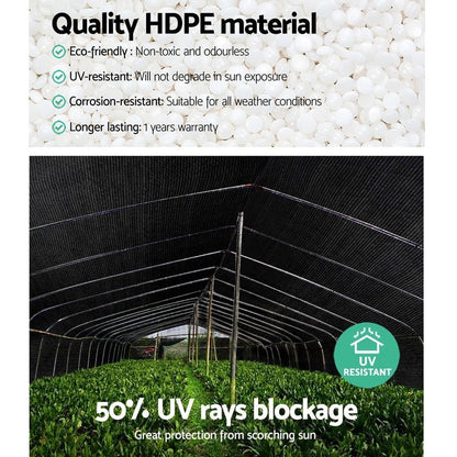Instahut Home & Garden > Shading > Umbrellas & Sunshades Instahut 50% Shade Cloth 1.83x20m Shade Cloth Sail Heavy Duty Shadecloth Garden Mesh Roll BK
