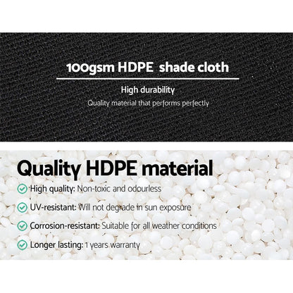 Instahut Home & Garden > Shading > Umbrellas & Sunshades Instahut 50% Shade Cloth 1.83x20m Shade Cloth Sail Heavy Duty Shadecloth Garden Mesh Roll BK
