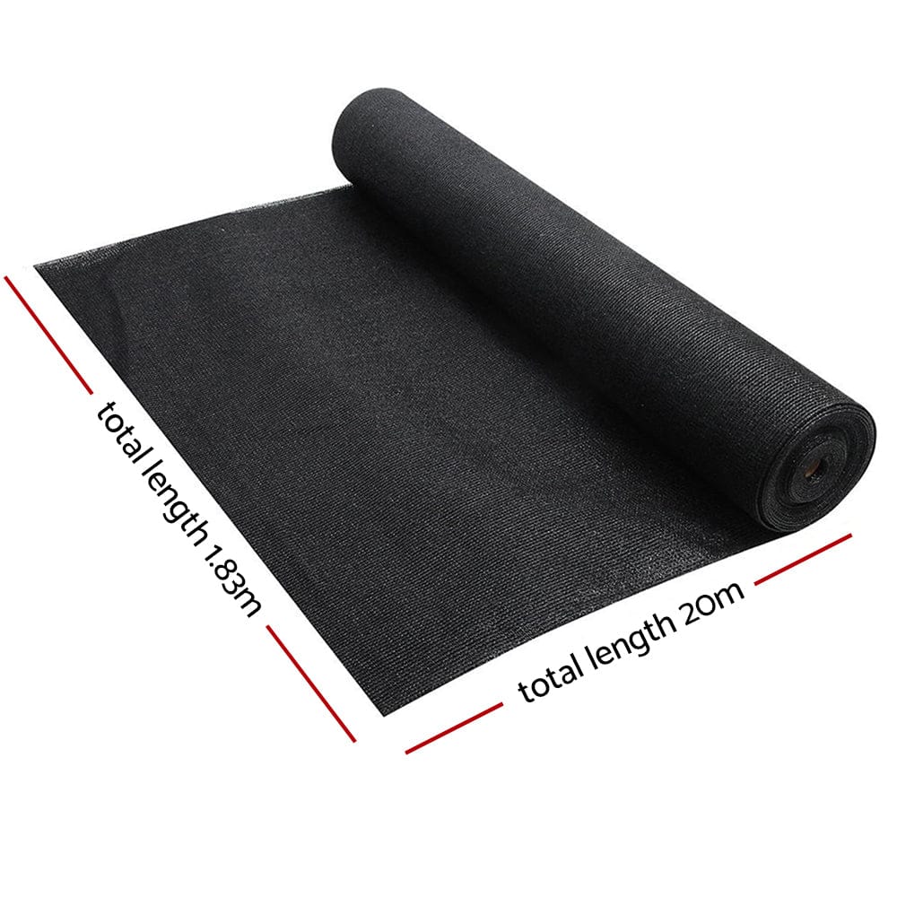 Instahut Home & Garden > Shading > Umbrellas & Sunshades Instahut 50% Shade Cloth 1.83x20m Shade Cloth Sail Heavy Duty Shadecloth Garden Mesh Roll BK