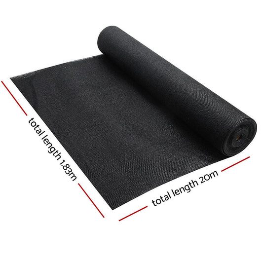 Instahut Home & Garden > Shading > Umbrellas & Sunshades Instahut 50% Shade Cloth 1.83x20m Shade Cloth Sail Heavy Duty Shadecloth Garden Mesh Roll BK
