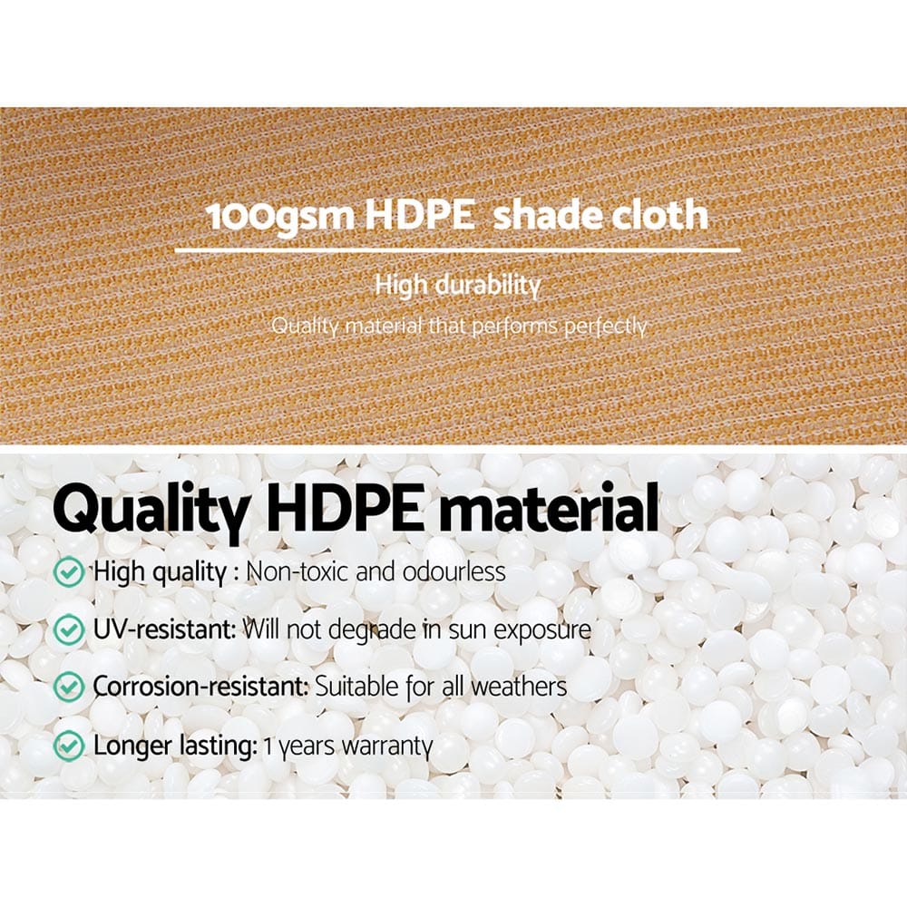 Instahut Home & Garden > Shading > Umbrellas & Sunshades Instahut 50% Shade Cloth 1.83x20m Shadecloth Sail Heavy Duty Beige