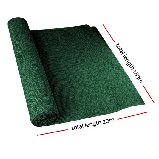 Instahut Home & Garden > Shading > Umbrellas & Sunshades Instahut 50% Shade Cloth 1.83x20m Shadecloth Sail Heavy Duty Green