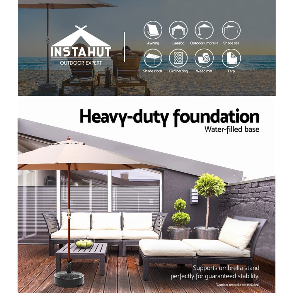 Instahut Home & Garden > Shading > Umbrellas & Sunshades Instahut 51cm Outdoor Umbrella Base Round Stand Pod