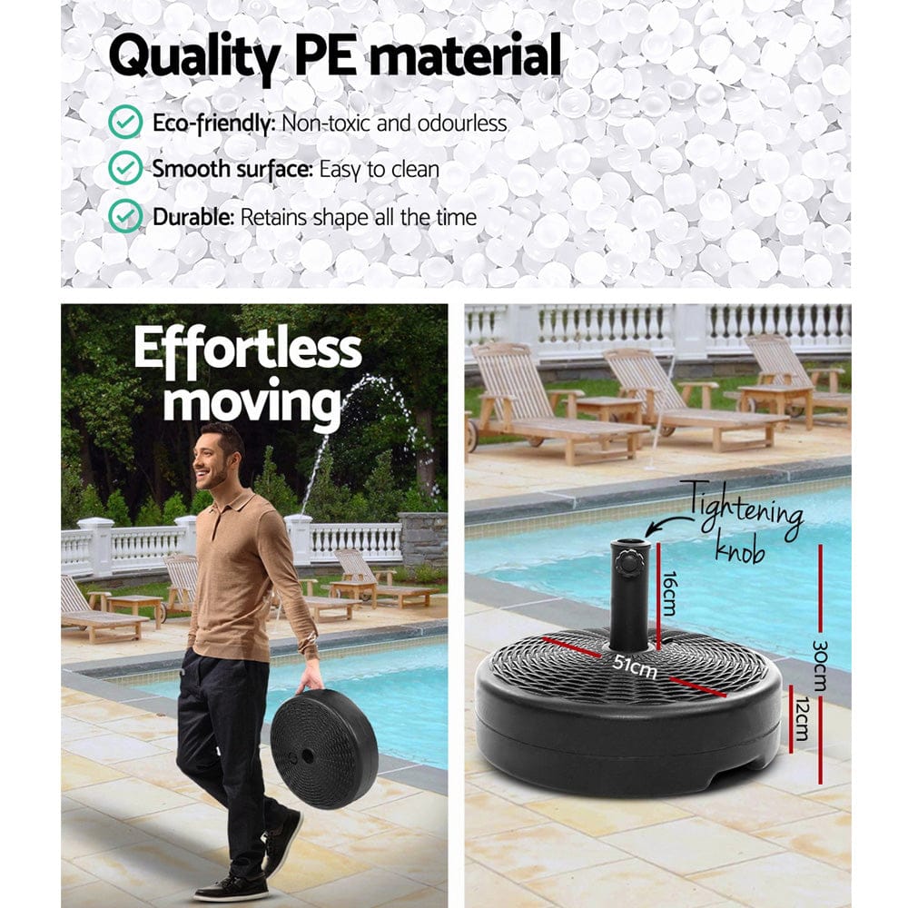 Instahut Home & Garden > Shading > Umbrellas & Sunshades Instahut 51cm Outdoor Umbrella Base Round Stand Pod