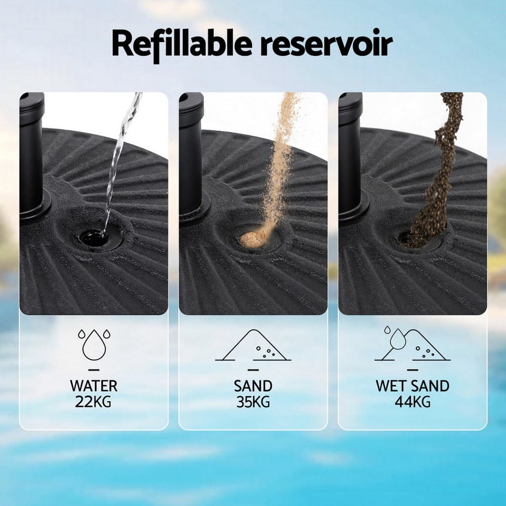 Instahut Home & Garden > Shading > Umbrellas & Sunshades Instahut Outdoor Umbrella Base Weight Round Plastic Pole Holder 30-48mm Beach