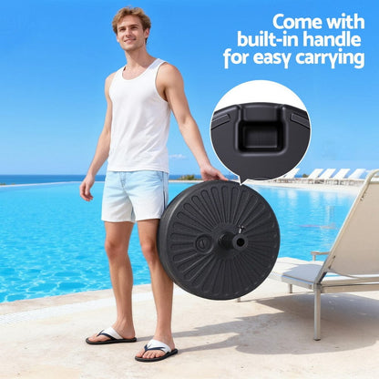 Instahut Home & Garden > Shading > Umbrellas & Sunshades Instahut Outdoor Umbrella Base Weight Round Plastic Pole Holder 30-48mm Beach