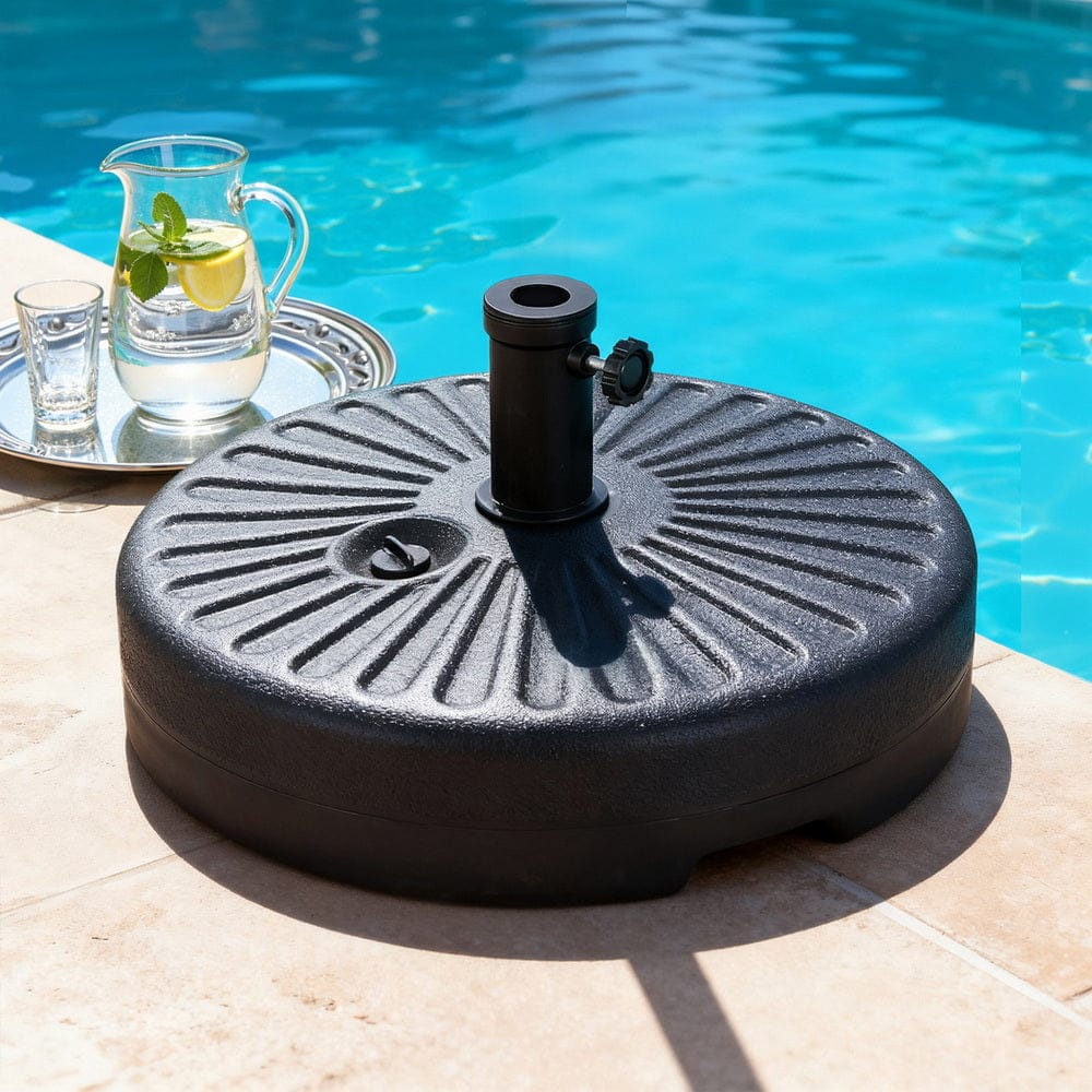Instahut Home & Garden > Shading > Umbrellas & Sunshades Instahut Outdoor Umbrella Base Weight Round Plastic Pole Holder 30-48mm Beach