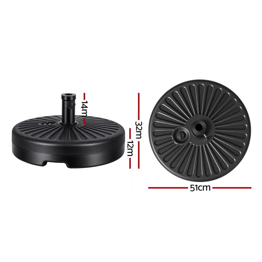 Instahut Home & Garden > Shading > Umbrellas & Sunshades Instahut Outdoor Umbrella Base Weight Round Plastic Pole Holder 30-48mm Beach