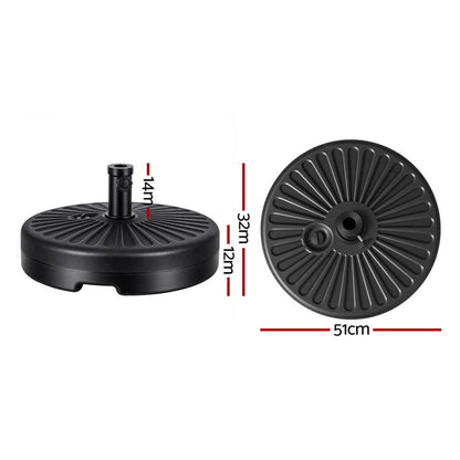 Instahut Home & Garden > Shading > Umbrellas & Sunshades Instahut Outdoor Umbrella Base Weight Round Plastic Pole Holder 30-48mm Beach
