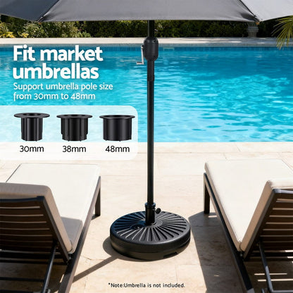 Instahut Home & Garden > Shading > Umbrellas & Sunshades Instahut Outdoor Umbrella Base Weight Round Plastic Pole Holder 30-48mm Beach
